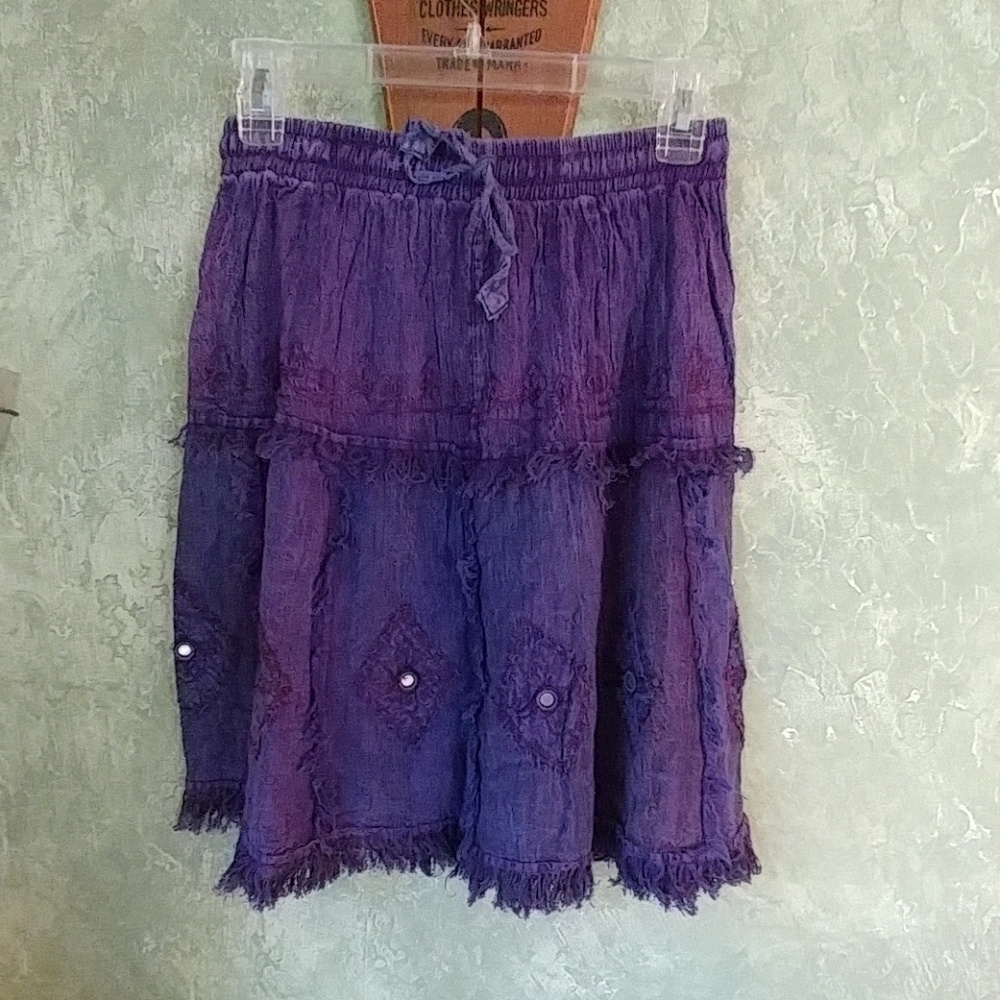 Cutest boho purple fringed skirt
